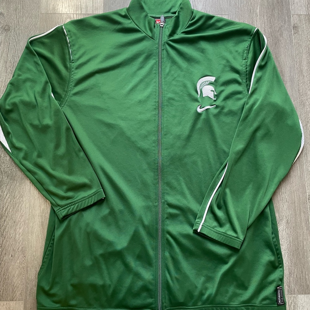Nike Elite Green Full-Zip Jacket with Spartan Logo